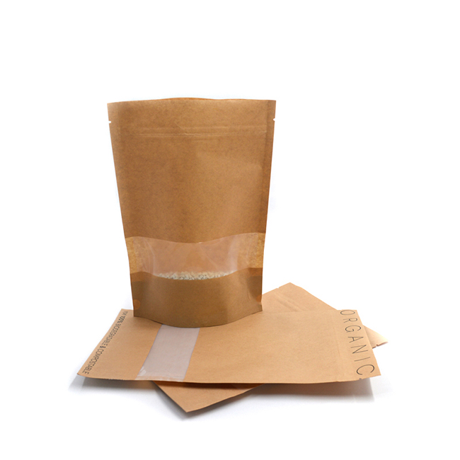 Biodegradable Compostable Brown White Pe Zipper Kraft Paper Bag Buy